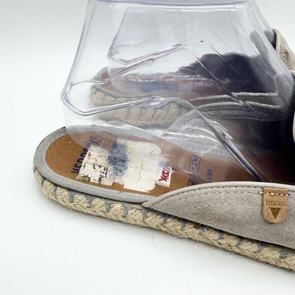 Verbenas Celia Suede Slip On Mule Espadrille Slide Sandal Boho Hippie Taupe 38 - Picture 4 of 12